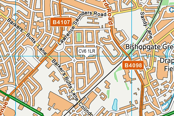 CV6 1LR map - OS VectorMap District (Ordnance Survey)