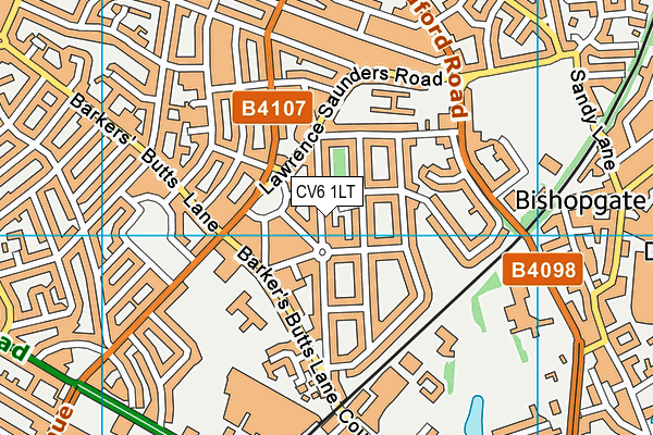 CV6 1LT map - OS VectorMap District (Ordnance Survey)