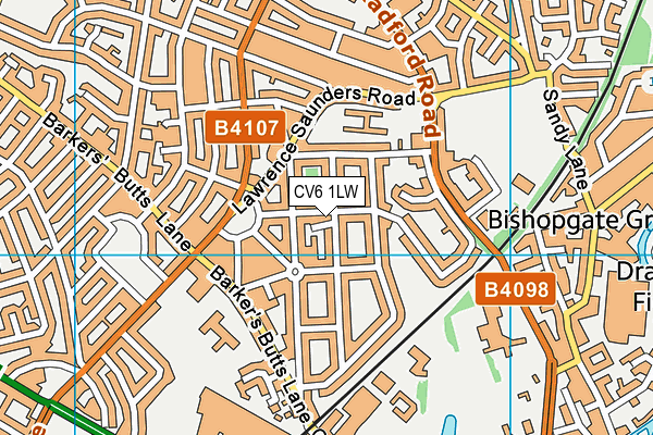 CV6 1LW map - OS VectorMap District (Ordnance Survey)