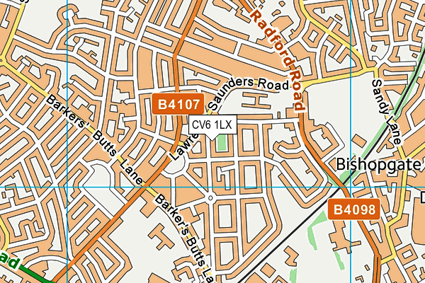 CV6 1LX map - OS VectorMap District (Ordnance Survey)