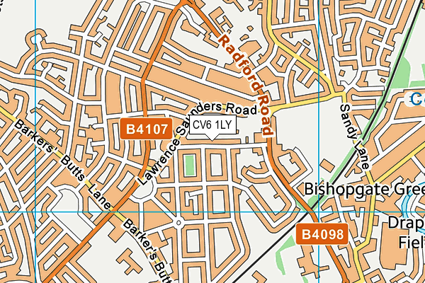 CV6 1LY map - OS VectorMap District (Ordnance Survey)