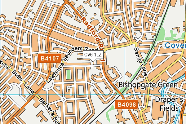 CV6 1LZ map - OS VectorMap District (Ordnance Survey)