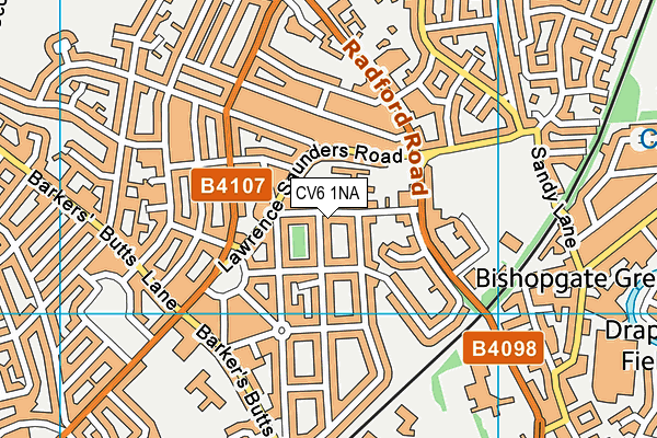 CV6 1NA map - OS VectorMap District (Ordnance Survey)