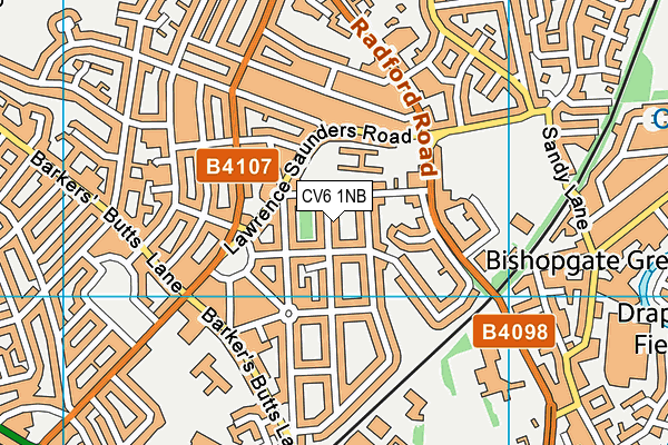 CV6 1NB map - OS VectorMap District (Ordnance Survey)