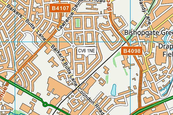 CV6 1NE map - OS VectorMap District (Ordnance Survey)