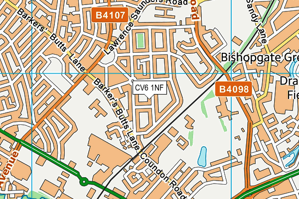 CV6 1NF map - OS VectorMap District (Ordnance Survey)