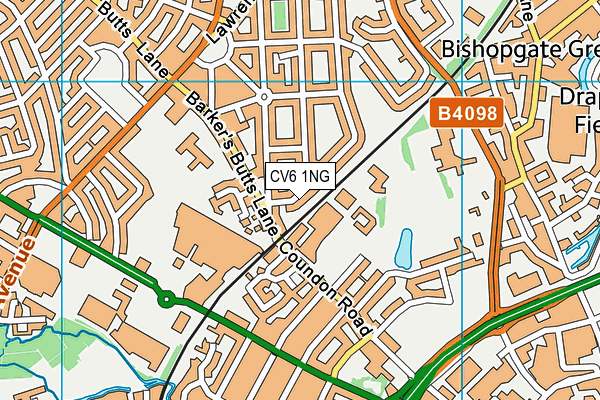 CV6 1NG map - OS VectorMap District (Ordnance Survey)