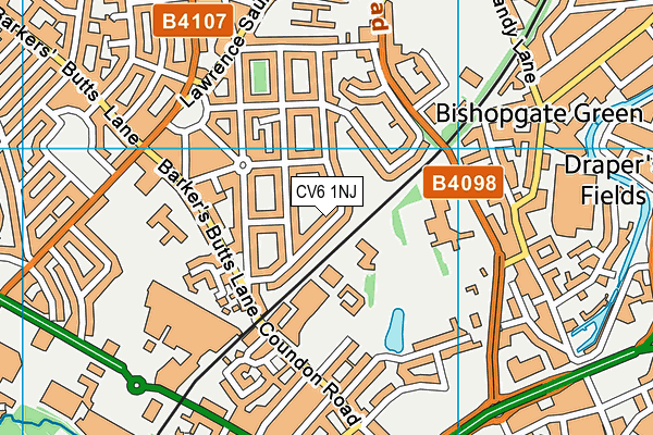 CV6 1NJ map - OS VectorMap District (Ordnance Survey)