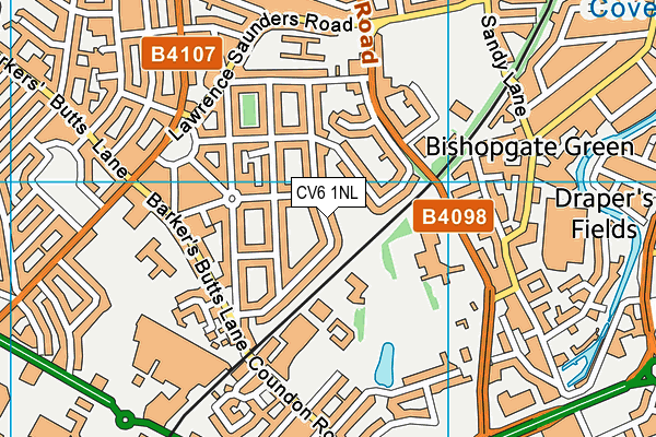 CV6 1NL map - OS VectorMap District (Ordnance Survey)