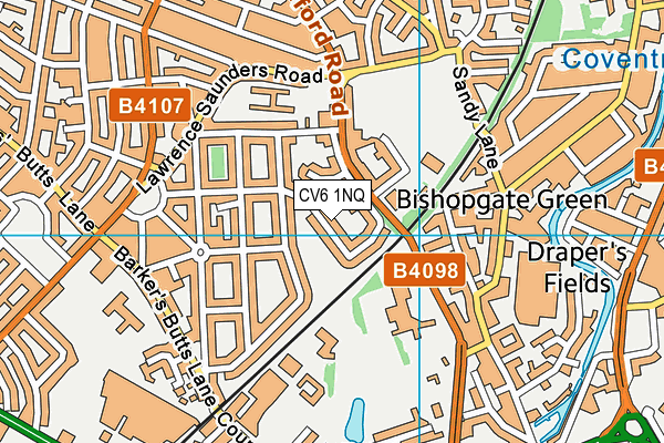 CV6 1NQ map - OS VectorMap District (Ordnance Survey)