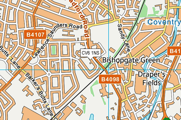 CV6 1NS map - OS VectorMap District (Ordnance Survey)