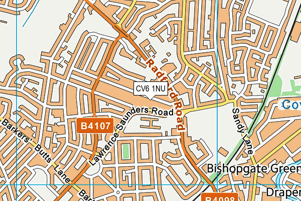 CV6 1NU map - OS VectorMap District (Ordnance Survey)