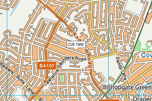 CV6 1NW map - OS VectorMap District (Ordnance Survey)