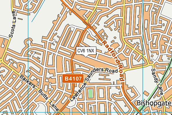 CV6 1NX map - OS VectorMap District (Ordnance Survey)