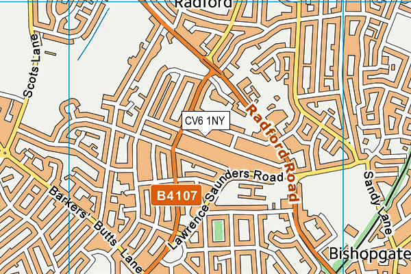 CV6 1NY map - OS VectorMap District (Ordnance Survey)