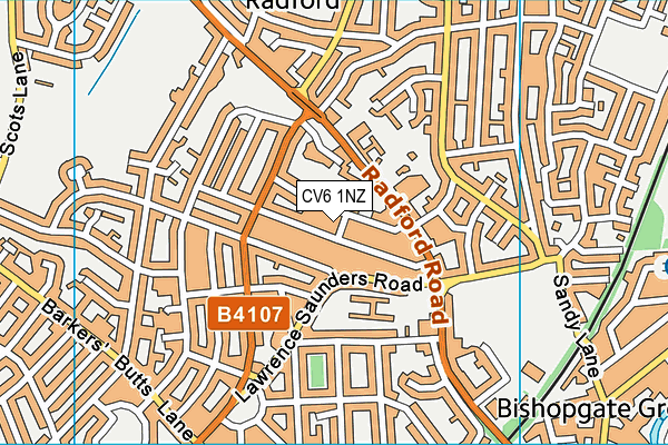 CV6 1NZ map - OS VectorMap District (Ordnance Survey)