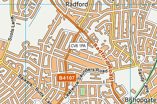 CV6 1PA map - OS VectorMap District (Ordnance Survey)