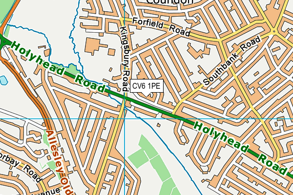 CV6 1PE map - OS VectorMap District (Ordnance Survey)