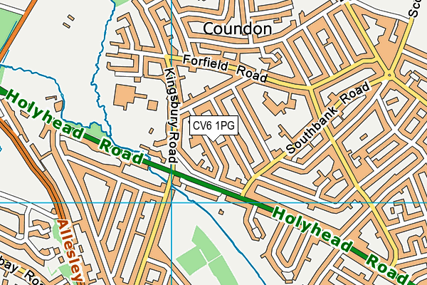 CV6 1PG map - OS VectorMap District (Ordnance Survey)