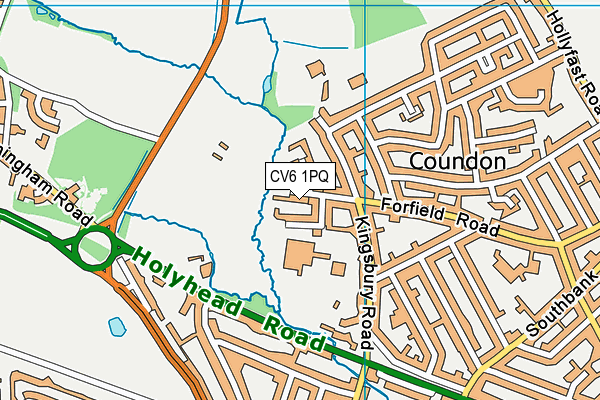 CV6 1PQ map - OS VectorMap District (Ordnance Survey)