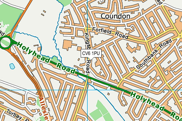 CV6 1PU map - OS VectorMap District (Ordnance Survey)