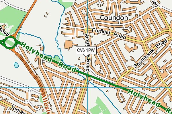 CV6 1PW map - OS VectorMap District (Ordnance Survey)