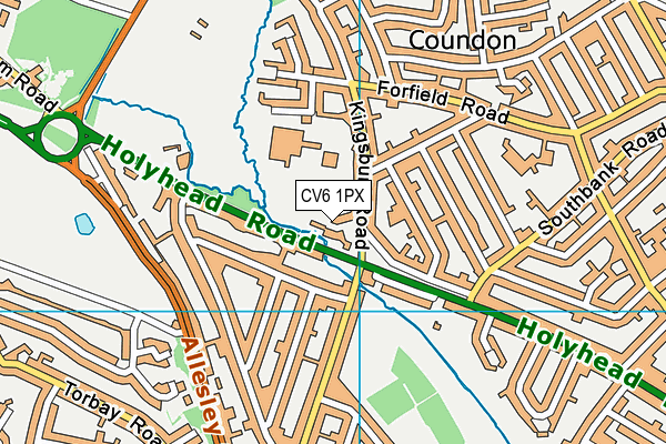 CV6 1PX map - OS VectorMap District (Ordnance Survey)