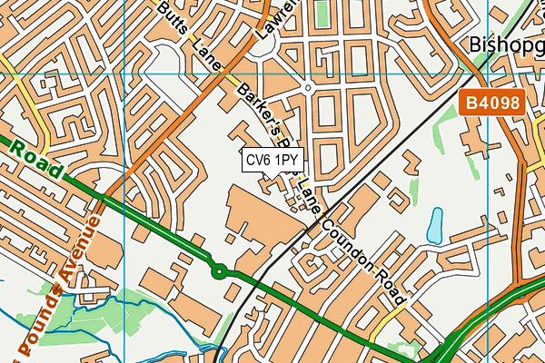 CV6 1PY map - OS VectorMap District (Ordnance Survey)