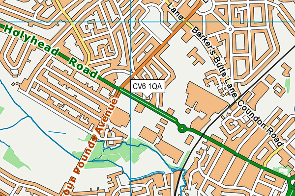 CV6 1QA map - OS VectorMap District (Ordnance Survey)