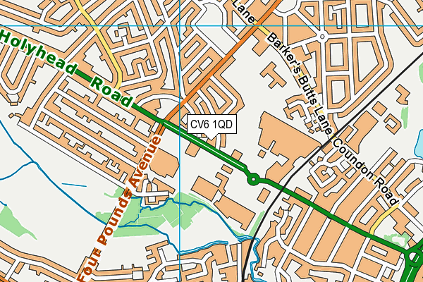 CV6 1QD map - OS VectorMap District (Ordnance Survey)