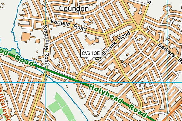 CV6 1QE map - OS VectorMap District (Ordnance Survey)