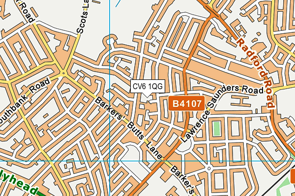 CV6 1QG map - OS VectorMap District (Ordnance Survey)