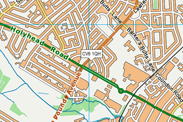 CV6 1QH map - OS VectorMap District (Ordnance Survey)