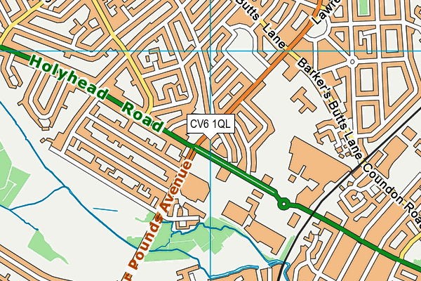 CV6 1QL map - OS VectorMap District (Ordnance Survey)