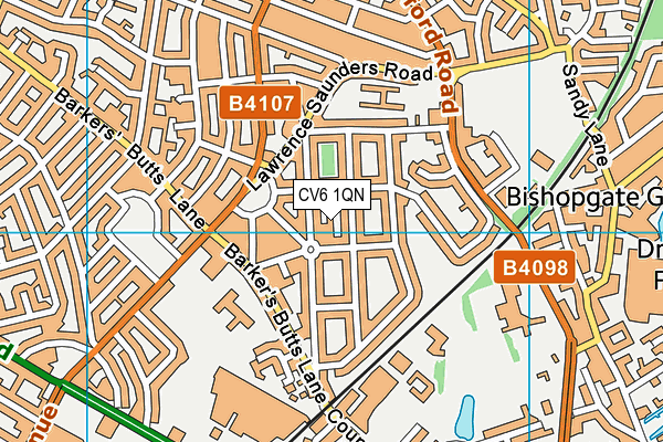 CV6 1QN map - OS VectorMap District (Ordnance Survey)