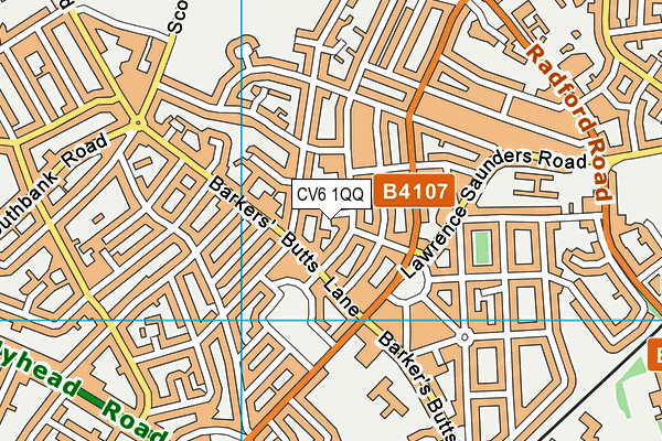 CV6 1QQ map - OS VectorMap District (Ordnance Survey)