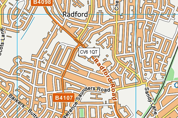 CV6 1QT map - OS VectorMap District (Ordnance Survey)