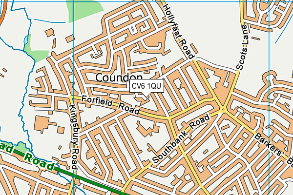 CV6 1QU map - OS VectorMap District (Ordnance Survey)