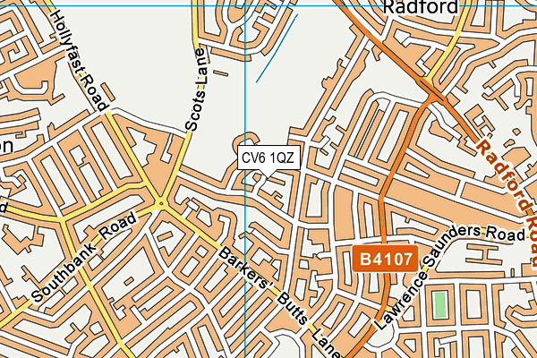 CV6 1QZ map - OS VectorMap District (Ordnance Survey)