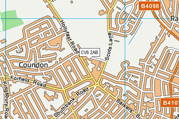 CV6 2AB map - OS VectorMap District (Ordnance Survey)