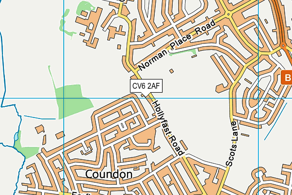 CV6 2AF map - OS VectorMap District (Ordnance Survey)