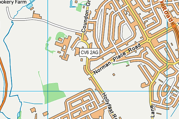 CV6 2AG map - OS VectorMap District (Ordnance Survey)