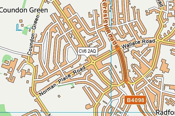 CV6 2AQ map - OS VectorMap District (Ordnance Survey)