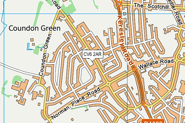 CV6 2AR map - OS VectorMap District (Ordnance Survey)