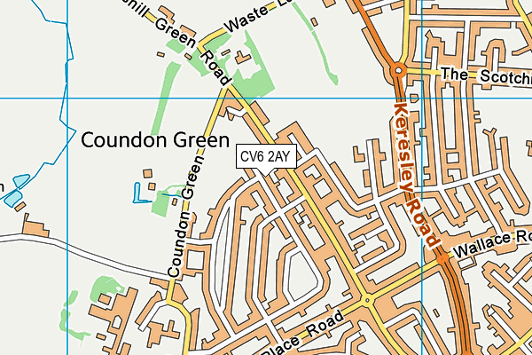 CV6 2AY map - OS VectorMap District (Ordnance Survey)