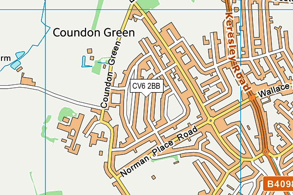 CV6 2BB map - OS VectorMap District (Ordnance Survey)