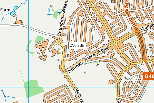 CV6 2BE map - OS VectorMap District (Ordnance Survey)