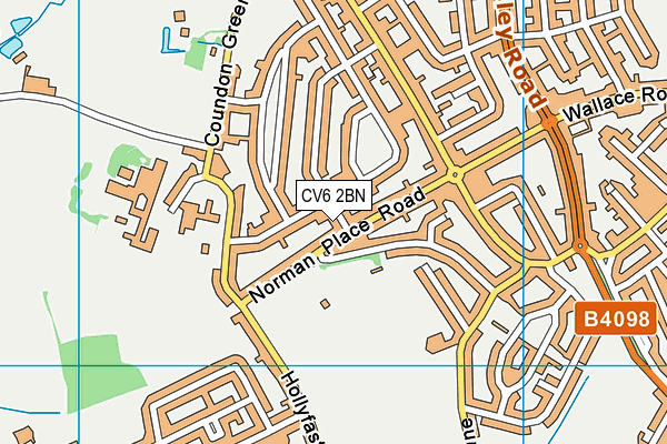 CV6 2BN map - OS VectorMap District (Ordnance Survey)