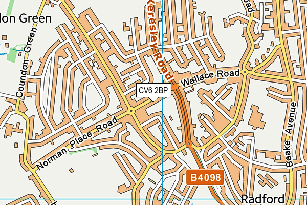 CV6 2BP map - OS VectorMap District (Ordnance Survey)