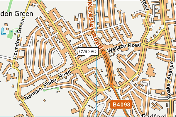 CV6 2BQ map - OS VectorMap District (Ordnance Survey)